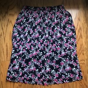 Banana Republic Floral Pleated Skirt
